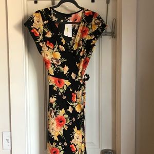 Sanctuary midi floral wrap dress